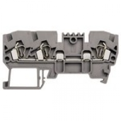 Клеммник пружинный 3-х выводной, 2,5 мм.кв., (серый); YBK 2,5E