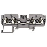 Клеммник пружинный 4-х выводной, 2,5 мм.кв., (бежевый); YBK 2,5C (50шт/упак)