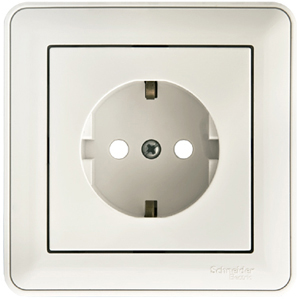 W59 РОЗЕТКА с заземлением со шторками, 16А, в сборе, БЕЛЫЙ