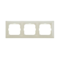 Рамка с декоративной накладкой, 3 поста, слоновая кость