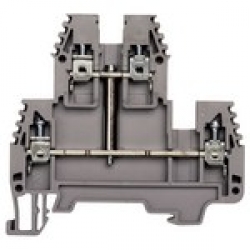 Клеммник 2-х ярусный, 2,5 мм.кв., с внутр.перемычкой, (серый);  PIK2,5NK