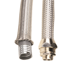 Металлорукав DN 12мм в гладкой EVA изоляции и оплетке из нержавейщей стали, Dвн 12,0 мм, Dнар 18,0, 50 м