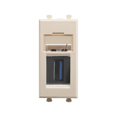 USB 3.0 розетка модульная, тип А-А, "Avanti", "Ванильная дымка", 1 модуль