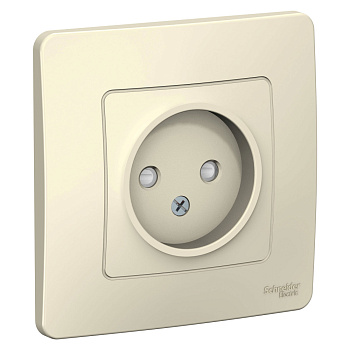 BLANCA С/У РОЗЕТКА без заземления со шторками, 16А, 250В, МОЛОЧНЫЙ