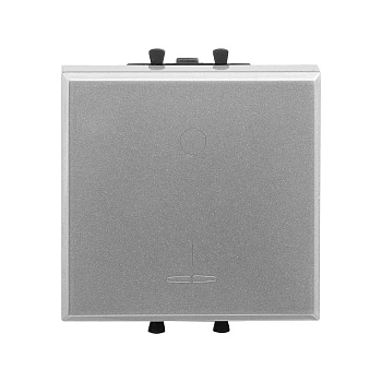 Выключатель двухполюсный одноклавишный модульный "Avanti", "Закаленная сталь", 2 модуля