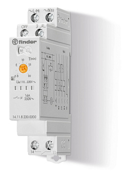 Модульный электронный лестничный таймер мультифункциональный; 1NO 16A (контакт без потенциала); 3- или 4-проводная схема; питание 230В АC; ширина 17.5мм; степень защиты IP20; упаковка 1шт.