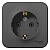 BLANCA О/У РОЗЕТКА с заземлением без штор. ИЗОЛ.ПЛ., 16А, 250В, АНТРАЦИТ