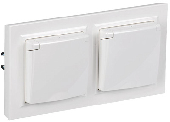 BRITE Роз. с кр. 16А IP44 РСбш10-3-44-БрБ бел. в сб 2шт