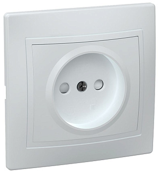 РСш10-2-КБ Розетка 1местн. без з/к с защ.штор. 10А КВАРТА (белый)