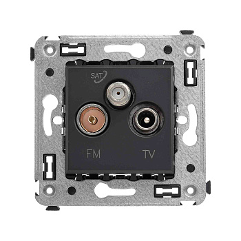 Розетка TV-FM-SAT в стену, "Avanti", "Черный матовый" Розетка TV-FM-SAT в стену, "Avanti", "Черный матовый"