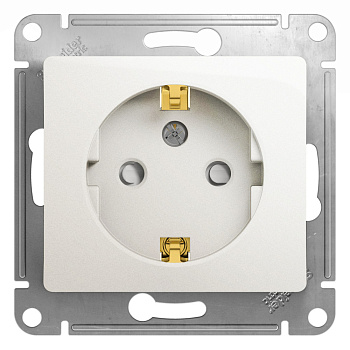 GLOSSA РОЗЕТКА с заземлением со шторками, 16А, механизм, ПЕРЛАМУТР