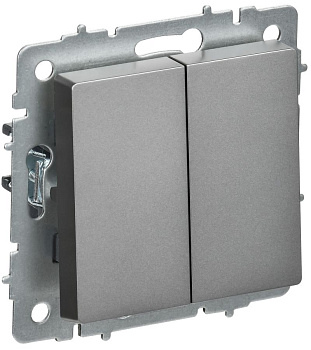 BRITE Выключ. 2-кл. перекр. 10А ВС10-2-3-БрС сталь IEK