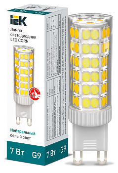 Лампа LED CORN капсула 7Вт 230В 4000К керамика G9 IEK