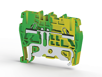 Клеммник пружинный быстрозажимной (Push in), 2,5 мм.кв., (земля); PYK2,5T