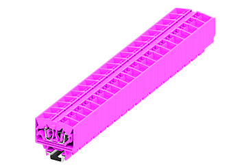 254399 Клемма TB 2-2 проходная на малую DIN-рейку SP15, фронт.подключение, сеч. 2.5мм2, розов.