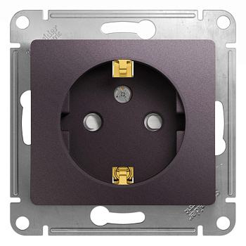 GLOSSA РОЗЕТКА с заземлением со шторками,16А, 250В, механизм, СИРЕНЕВЫЙ ТУМАН