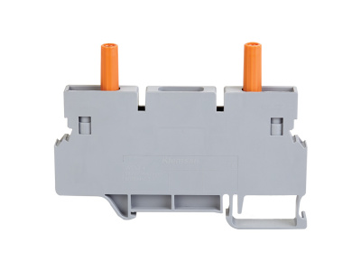 Клеммник измерительный с 2-мя тест.разъемами, 6мм.кв., (серый); WGO4