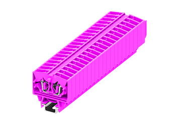 254369 Клемма TB 1-1 проходная на малую DIN-рейку SP15, фронт.подключение, сеч. 2.5мм2, розов.