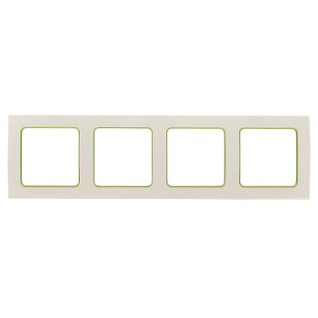 Стокгольм Рамка 4-местная белая с линией цвета зеленый EKF PROxima Стокгольм Рамка 4-местная белая с линией цвета зеленый EKF PROxima