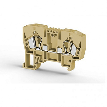 Клеммник пружинный 6мм.кв. (бежевый); YBK6