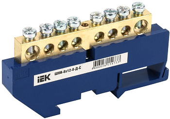 Шина N "ноль" на DIN-изол ШНИ-8х12-8-Д-С IEK Шина N "ноль" на DIN-изол ШНИ-8х12-8-Д-С IEK