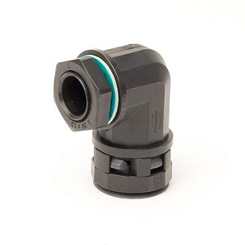 Монтажный комплект муфта 90 грд. труба-коробка DN 12 мм, М16х1,5, полиамид, цвет черный