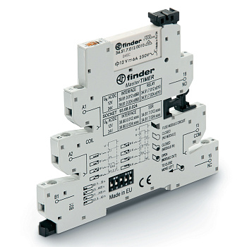 Интерфейсный модуль, электромеханическое реле с таймером, серия MasterTimer (мультифункциональный: AI,DI,GI,SW,BE,CE,DE,EE); 1CO 6A; контакты AgNi; питание 24В АС/DC; категория защиты IP20; винтовые клеммы Интерфейсный модуль, электромеханическое реле с таймером, серия MasterTimer (мультифункциональный: AI,DI,GI,SW,BE,CE,DE,EE); 1CO 6A; контакты AgNi; питание 24В АС/DC; категория защиты IP20; винтовые клеммы