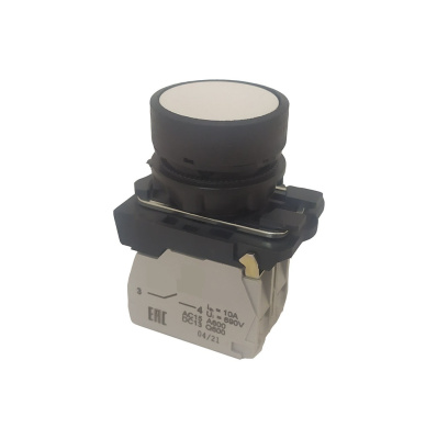 Кнопка КМЕ4111м-белый-1но+1нз-цилиндр-IP40-КЭАЗ