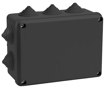 Коробка расп. КМ41242 150х110х70мм IP55 10 вв. черная IEK Коробка расп. КМ41242 150х110х70мм IP55 10 вв. черная IEK
