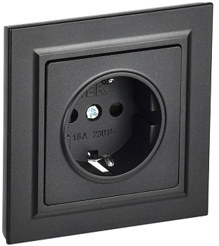 BRITE Роз. с з/к/ш 16А в сб. РСР14-1-0-БрЧ черн. IEK