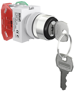 Перекл. на 3 пол. прав. без фикс. I-O-II с ключ. AKSR-3 D22 ПЕ-22