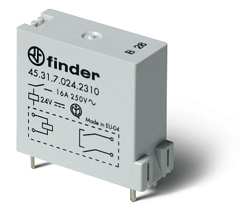 Низкопрофильное миниатюрное электромеханическое реле; 1NO 16A; контакты AgNi; катушка 60В DС (чувствит.); степень защиты RTII