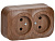 РС22-2-ХД Розет. 2-ая без з/к о/у 10А GLORY дуб IEK