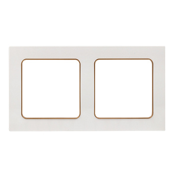 Стокгольм Рамка 2-местная белая с линией цвета шампань EKF PROxima Стокгольм Рамка 2-местная белая с линией цвета шампань EKF PROxima