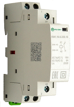 Модульный контактор 1НО контакт 16А (~/= 230В AC/DC)