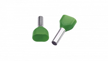 Наконечник гильзовый изолированный двойной (зеленый); IES 2x6,0/14