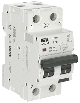 ARMAT АВДТ B10N 1P+NP C50 30мА тип A (36мм) IEK