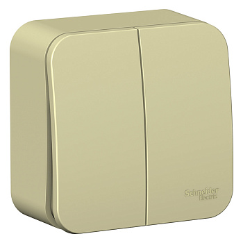 BLANCA О/У 2-клавишный ВЫКЛЮЧАТЕЛЬ (сх.5) ИЗОЛ.ПЛ., 10А, 250В,БЕЖЕВЫЙ