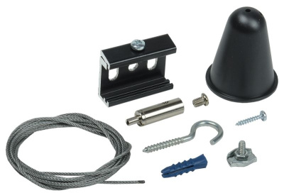 Комплект подвеса для шинопровода с тросом 5м черный IEK