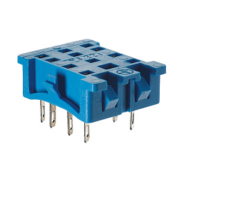 Розетка для монтажа на панель под пайку для реле 55.32, 55.34; в комплекте металлическая клипса 094.51