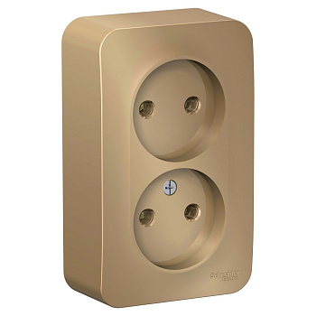 BLANCA О/У РОЗЕТКА двойная без заземления без штор., 16А, 250В, ТИТАН