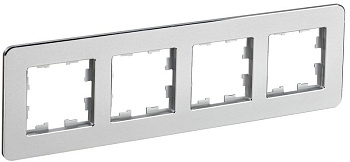 BRITE Рамка 4-мест. РУ-4-1-Бр металл алюм. RE IEK