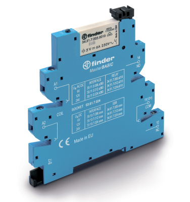 Интерфейсный модуль, электромеханическое реле, серия MasterBASIC; 1CO 6A; контакты AgNi; питание 230-240В AC; категория защиты IP20; винтовые клеммы