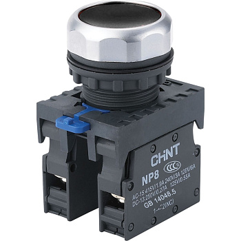 Кнопка управления NP8-11BN/2 без подсветки, чёрная 1НО+1НЗ IP65 (R)(CHINT)