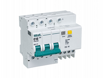 АВДТ 3P+N 16А 30мА тип AC х-ка C ДИФ-101 4,5кА