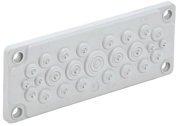 TITAN Ввод кабельный мембр. 25 отв. d=5-26мм IP65 серый IEK