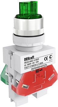 Перекл. 2 фикс. пол. I-O станд. руч. ANC-2 D22 зел. 24В AC/DC ПЕ-22