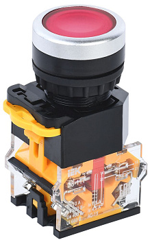 Кнопка D8-11T d=22мм 1NO+1NC с фиксацией красная IEK