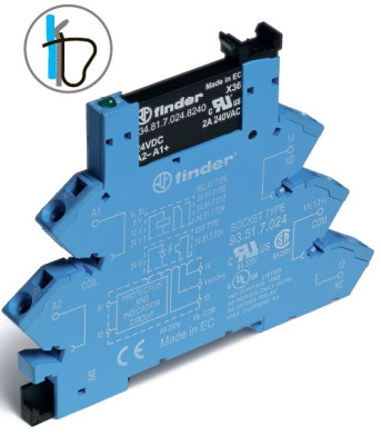 Интерфейсный модуль, твердотельное реле; выход 0,1A (48В DC); питание 60В DC; категория защиты IP20; винтовые клеммы