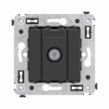 Розетка TV оконечная в стену, "Avanti", "Черный матовый"